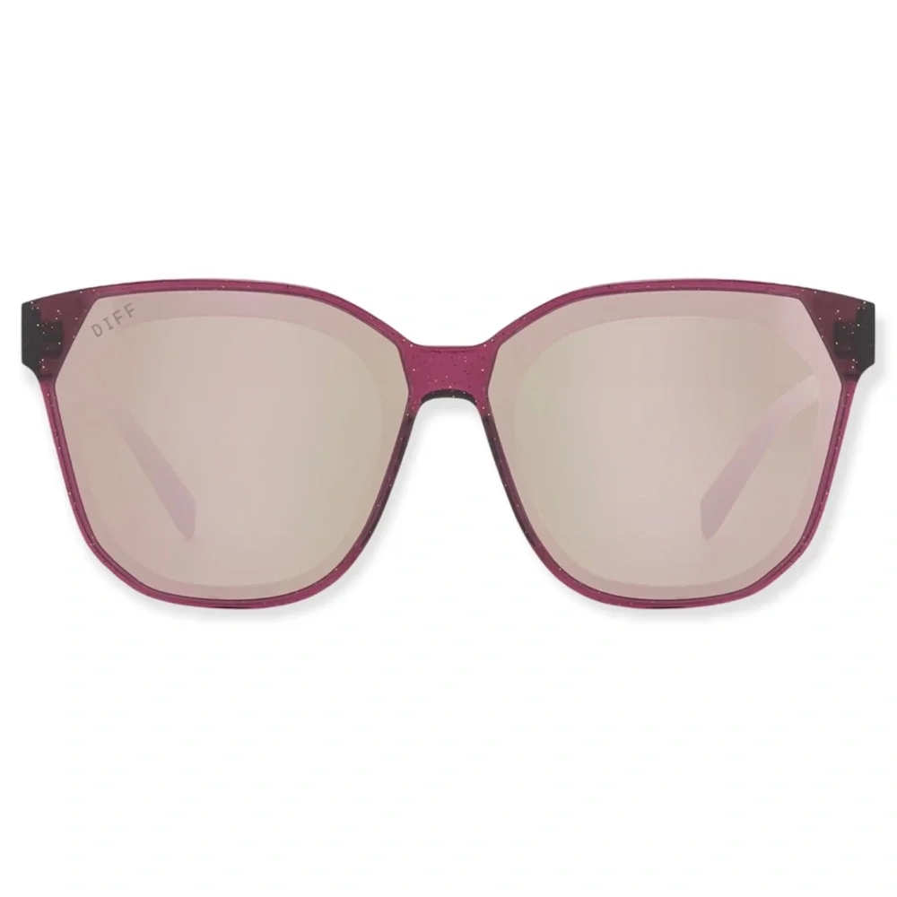 DIFF Gia Sunglasses Festive Umbria Frame Cherry Blossom Mirror Lens NWT